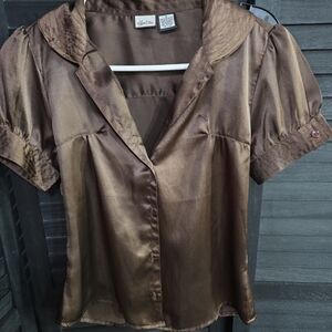 a'gaci Shimmering Brown Blouse